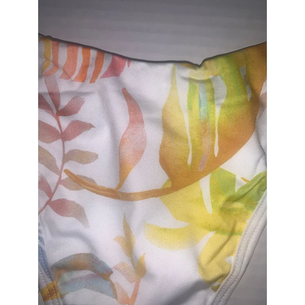L*Space Jay Bottom Bitsy Swimsuit Bottom Tropical Print White